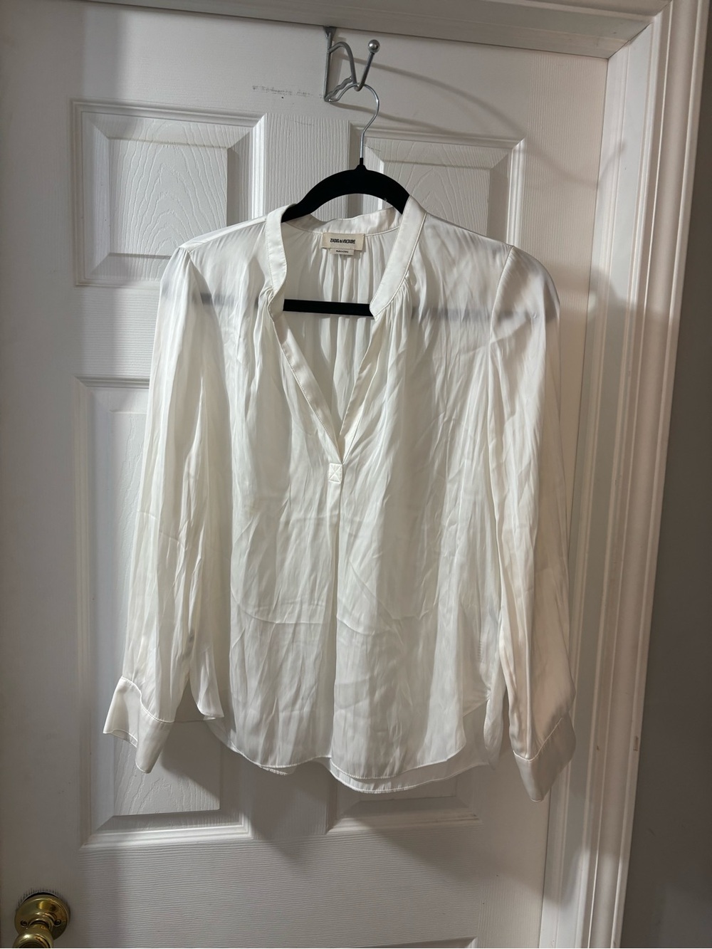 Zadig & Voltaire White Satin Blouse